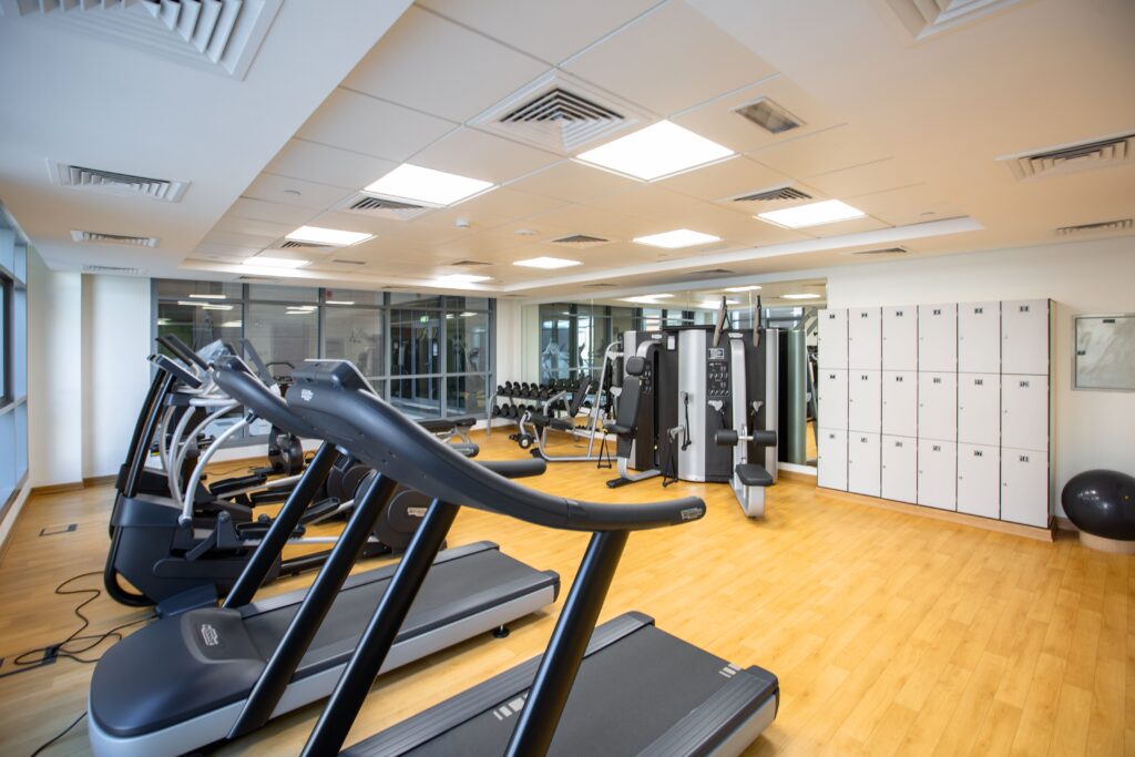 The image is made to show what a hotel gym could look like for the reader to choose whether they want to go to a commercial gym or this